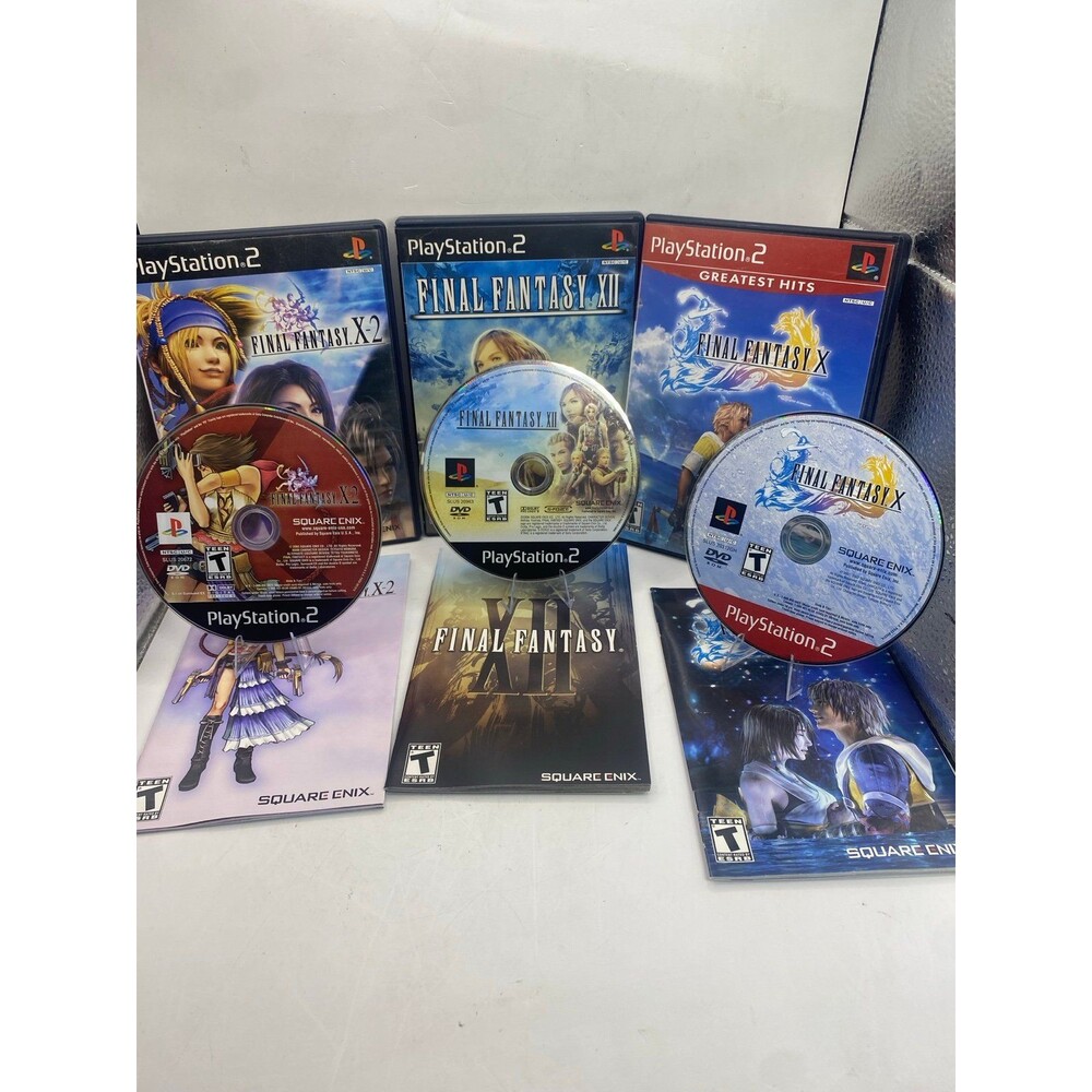 Final Fantasy X X-2 XII PS2 3 Game Bundle SquareEnix PlayStation 2 FFX FFXII Lot